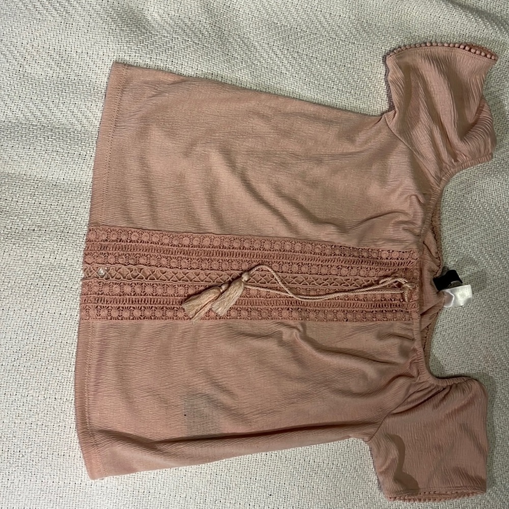 Pink short sleeved blouse